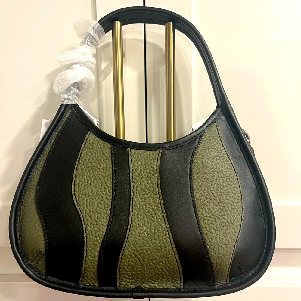 Brand New Coachtopia Ergo Wavy Stripe Army Green and Black Upcrafted w/Dust Bag
